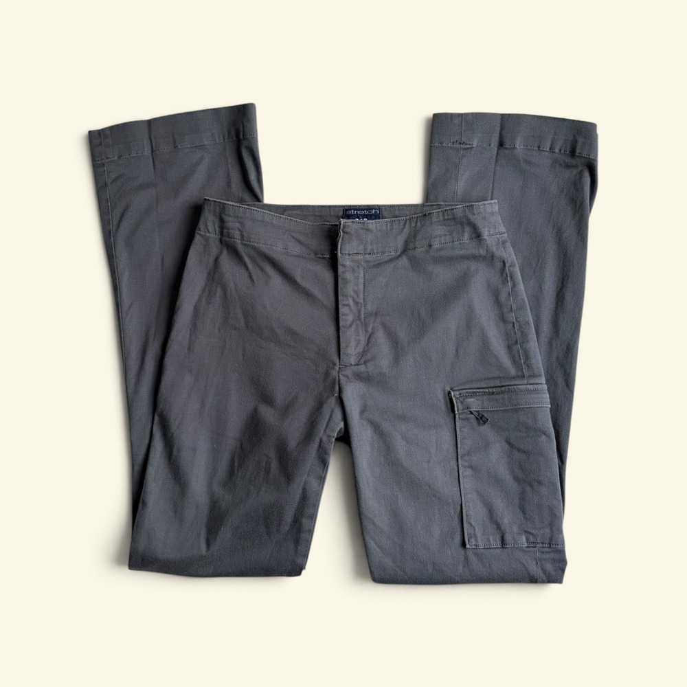 Vintage Gap Womens Cargo Pants Size 6 Gray Stretch Y2K Utility Mid Rise Gorpcore